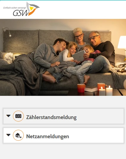 Screenshot - so sieht das neue Netzportal der GSW aus