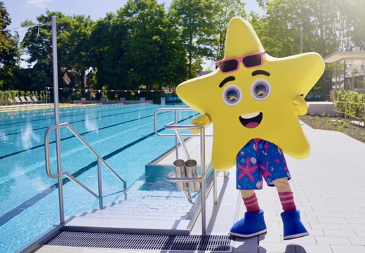 Maskottchen Sunny Seestern im Sesekebad