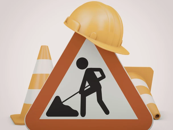 Symbolbild Baustelle: Auf dem Fuß- und Radweg am Körnebach finden Arbeiten am Stromversorgungsnetz statt.