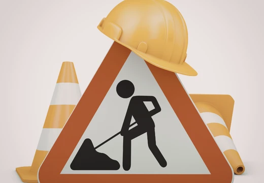 Symbolbild Baustelle: Auf dem Fuß- und Radweg am Körnebach finden Arbeiten am Stromversorgungsnetz statt.
